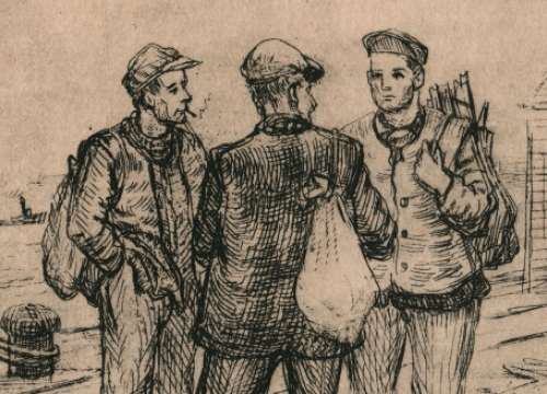 Romain Malfliet met een ets