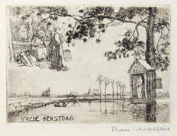 Kerstdag, ets van Malfliet Romain