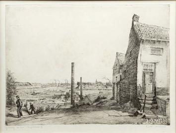 Belgische etser R. Malfliet met een ets