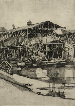 Ets van Scheepswerf te Oostendegeëtst door R. Schönberg