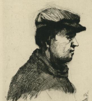 Rodolphe Schönberg met een zeldzame ets