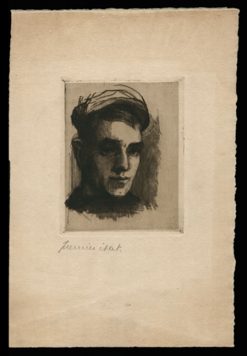 Jonge visserskop, ets van Rodolphe Schönberg kopen