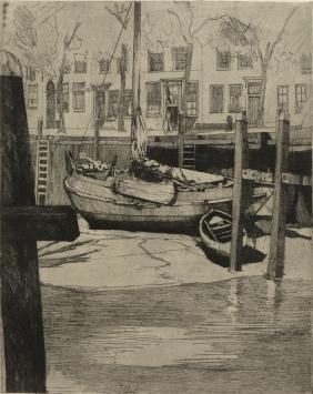 Ets van R. Schönberg, gesigneerd en genummerd