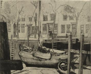 Rodolphe Schönberg met een ets in goede staat