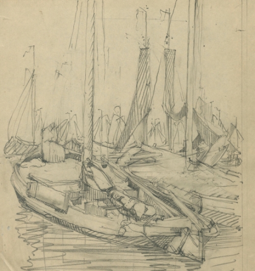 Schetsen voor een ets van R. Schönberg