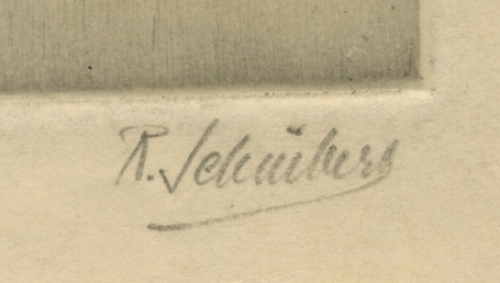 Rodolphe Schönberg met een oude ets in uitstekende staat