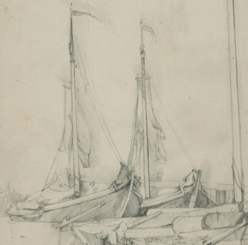 Market botters 1937, voorbereidende potloodtekening