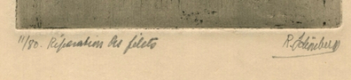 Etsen van Belgische etser Rodolphe Schönberg