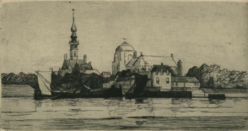 Ets van Veere geëtst door R. Schönberg