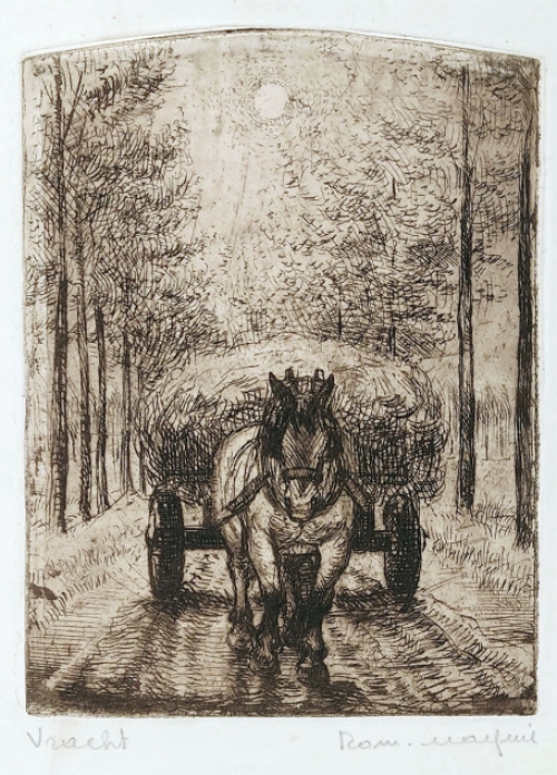 Brabants trekpaard met kar