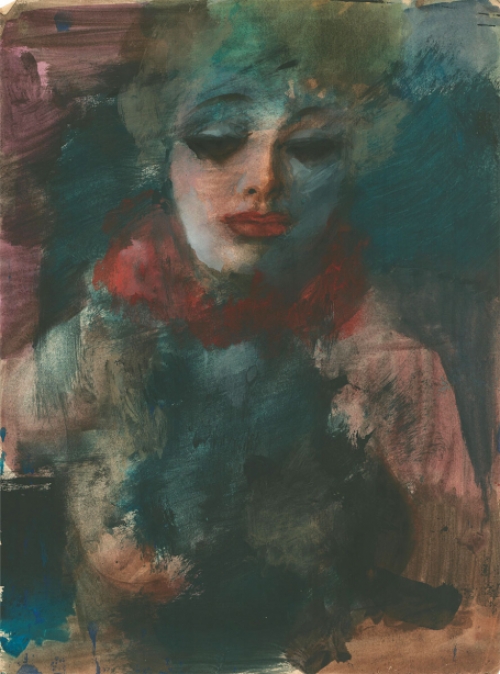 Waterverfschilderij van de Belgische kunstenaar Raphaël De Buck of Raf De Buck