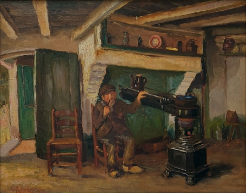 Schilderij door de Belgische kunstenaar Eugène Ragmey