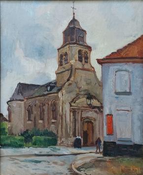 Jules Rabo met een impressionistisch schilderij