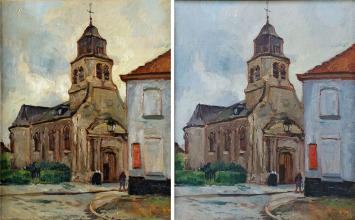 Het hoekhuis met het kerkje