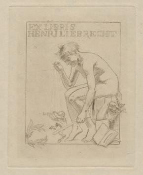 Armand Rassenfosse met een kleine ets