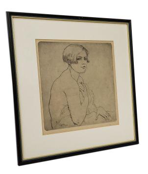 De naakte dame met een laken 1928