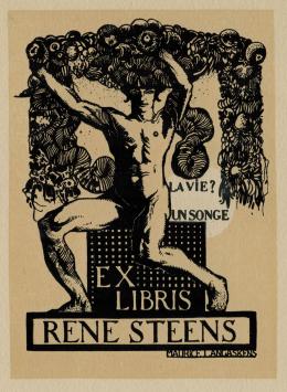 Ex libris van de Belgische kunstenaar Maurice Langaskens