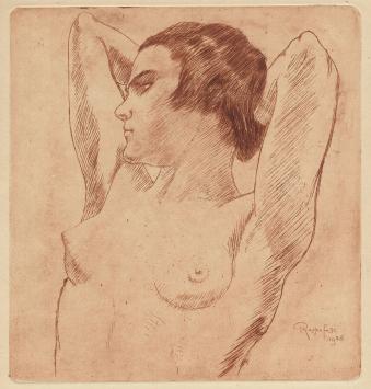 Armand Rassenfosse met een ets uit 1928