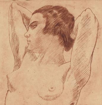 Armand Rassenfosse met een ets, Aricie