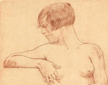 Armand Rassenfosse met een ets, Florentine