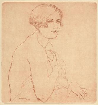 Armand Rassenfosse met een ets uit 1928