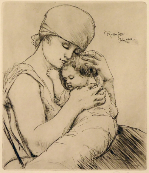 Originele ets van de Belgische etser Armand Rassenfosse