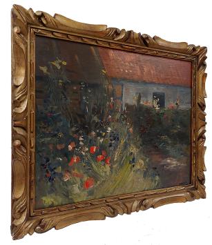 Bloemenveld voor de boerderij