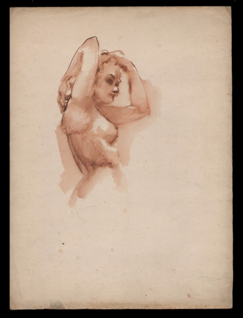 Schets/Aquarel van de  Belgische kunstenaar Raphaël De Buck kopen