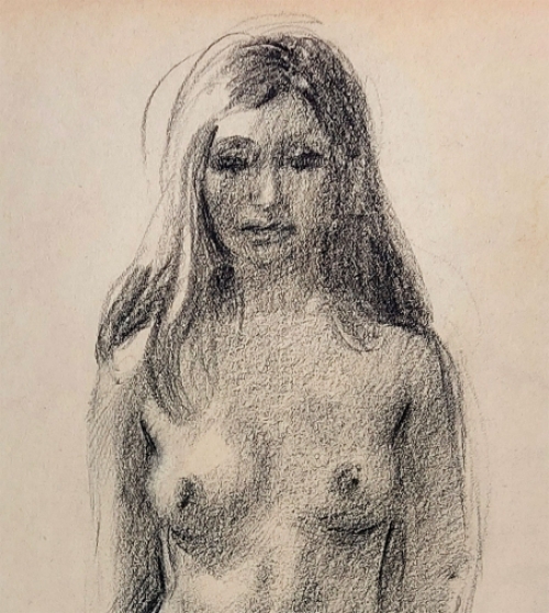 Schets van een naakte staande dame van Raf De Buck kopen