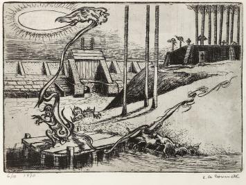 Kunstwerkje van de Belgische etser René De Coninck
