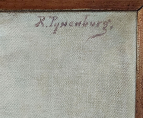 Reinier Pijnenburg met een schilderij op doek