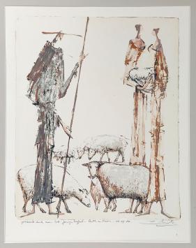 voor het koppel, gesigneerde litho van Remy Cornelissen