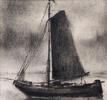 Renaat Bosschaert met een tekening in kader