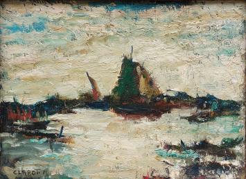 Schilderij door de Belgische kunstschilder René Clarot