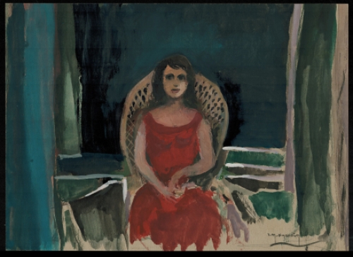 Kunstwerk op papier van de Belgische  kunstenaar René Marie Dujardin