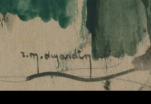 René Marie Dujardin met schilderijtje