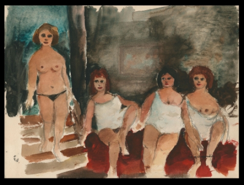 Kunstwerkje op papier van de Belgische  kunstenaar René Marie Dujardin