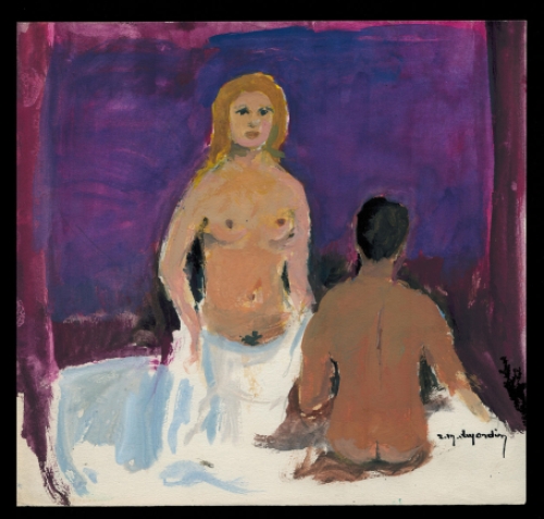 Kunstwerkje op papier van de Belgische  kunstenaar René Marie Dujardin