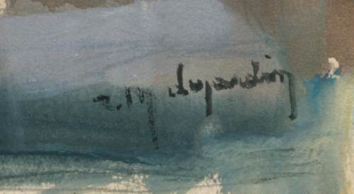 René Marie Dujardin met schilderijtje