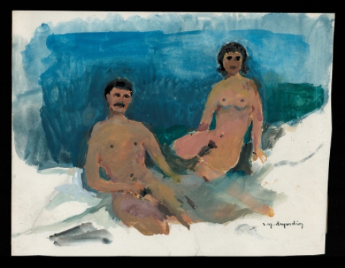 Kunstwerkje op papier van de Belgische  kunstenaar René Marie Dujardin