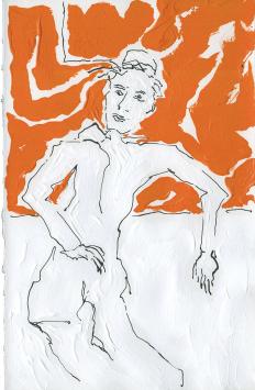 Antoine Juliens met een expressief schilderijtje