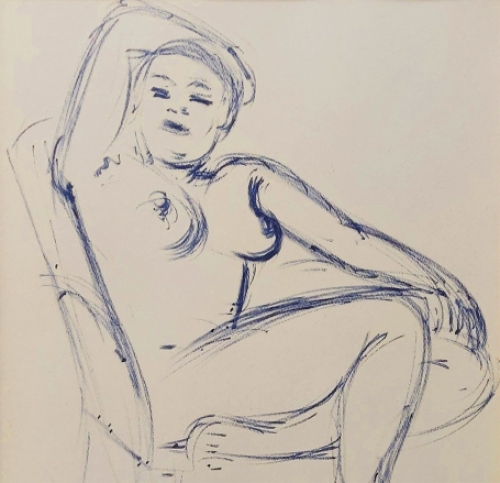 Rik Slabbinck  met een tekening
