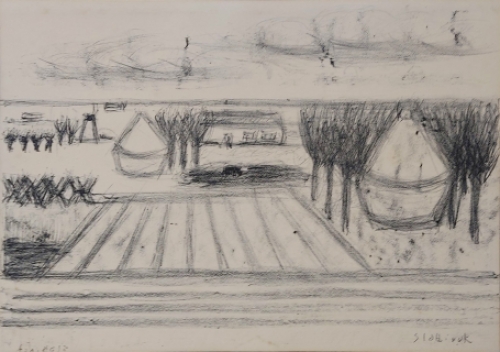 Rik Slabbinck  met een potloodtekening