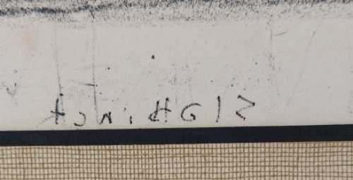 Tekening van velden rond een boerderij