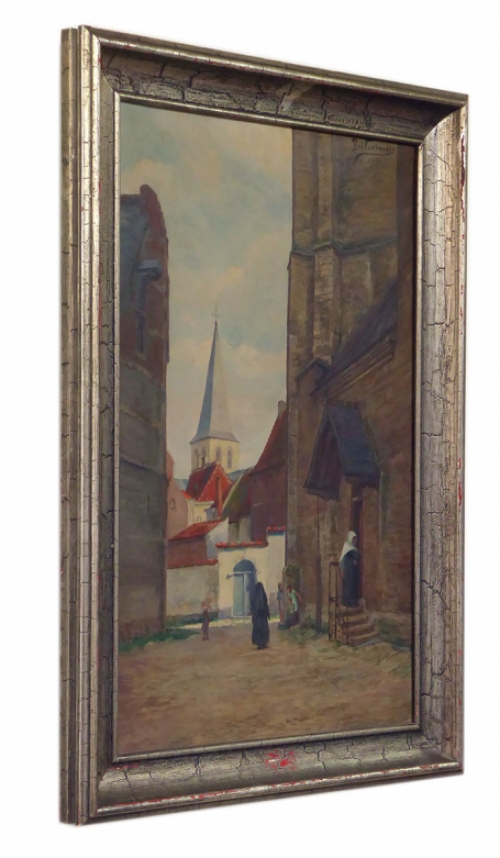 Stadsgezicht van de Mechelse kunstschilder Rik Verheyden