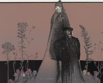 Rita Blanckaert met een lithografie