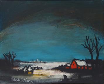 Schilderij van Robert De Man, Winterlandschap