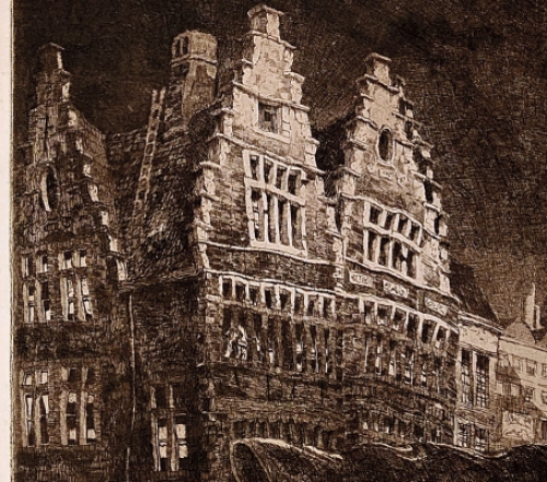 De Belgische etser Robert De Spieghelaere 