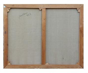 Bootje op het strand met strandstaketsel 1963