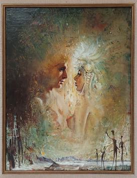 Surrealistisch olieverfschilderij van Roger Van Belleghem